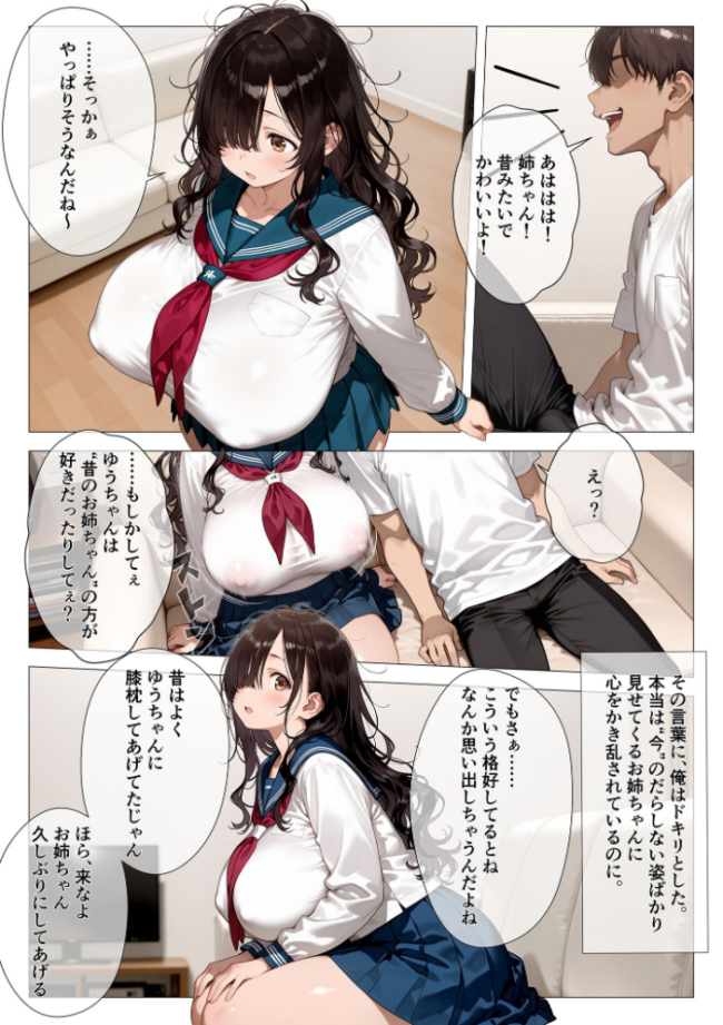 むちむちニート姉が俺の家に居座って4年、ついに理性が限界突破した【単話】(2)モザイク版 kz あいラビ サンプル画像