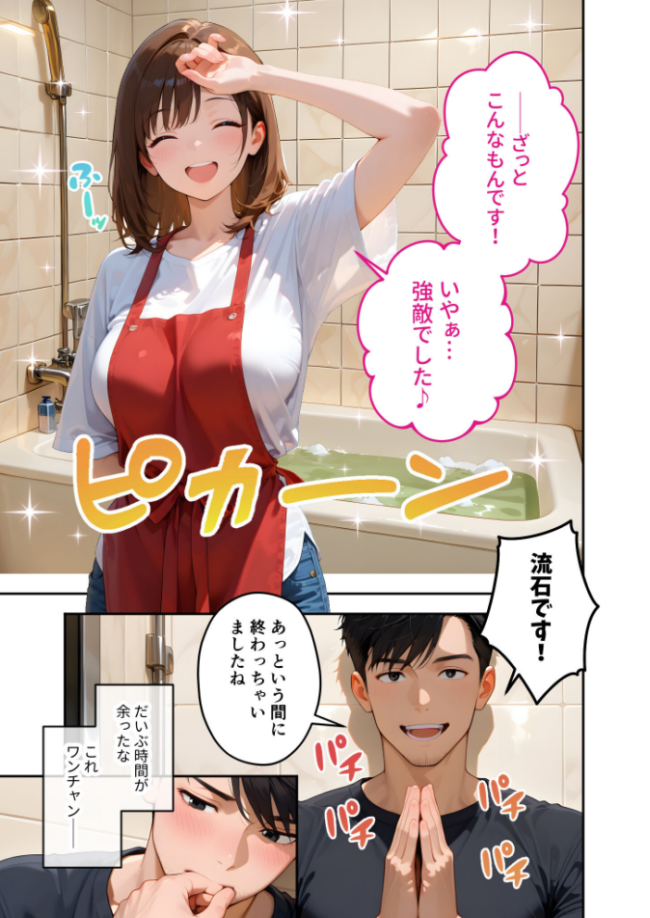 またもや家性婦の成瀬さんは竿のお掃除までしてくれる 〜ド変態お姉さんの発情水着プレイ〜 モザイク版 ラビットフット サンプル画像