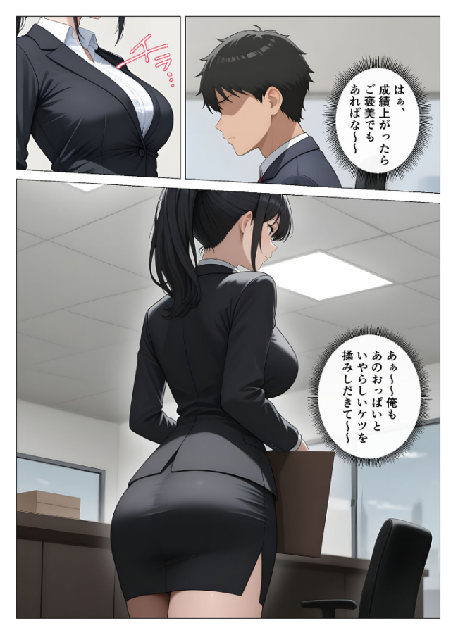 気が強いOLの爆乳女上司を寝取った話 モザイク版 桃色紅茶 あいラビ サンプル画像