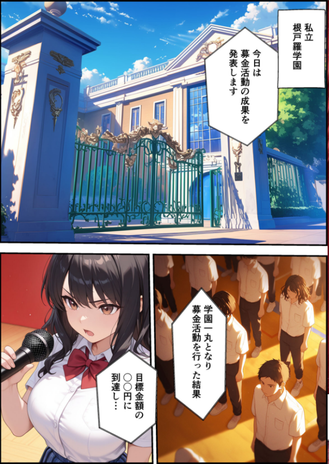 上級国民に支配された学園生徒会長が学園を守るため処女喪失ショーを行う話 モザイク版 バベル太郎 あいラビ サンプル画像