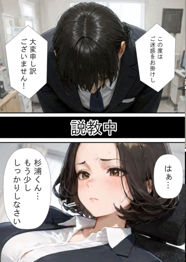 仕事で失敗ばかりの俺が人妻上司(48)と残業したら濡れ濡れセックス始まった話 モザイク版 ラブ熟 あいラビ サンプル画像