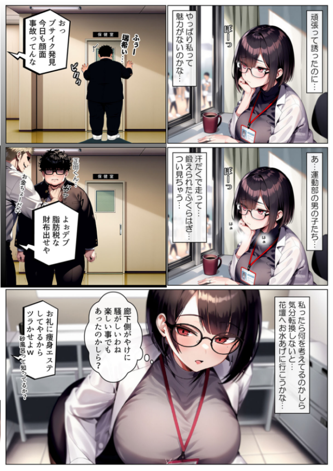 保健室の先生 治療と言われキモオタチ●ポで発情交尾 モザイク版 ストラボ あいラビ サンプル画像