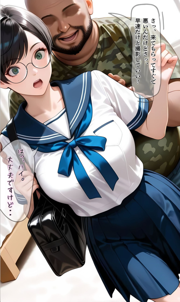 【純朴巨乳美●●パイ●リ編】水着撮影会のはずが、いつのまにかおぢさんち〇ぽに沼る話3 モザイク版 メコ神 あいラビ サンプル画像
