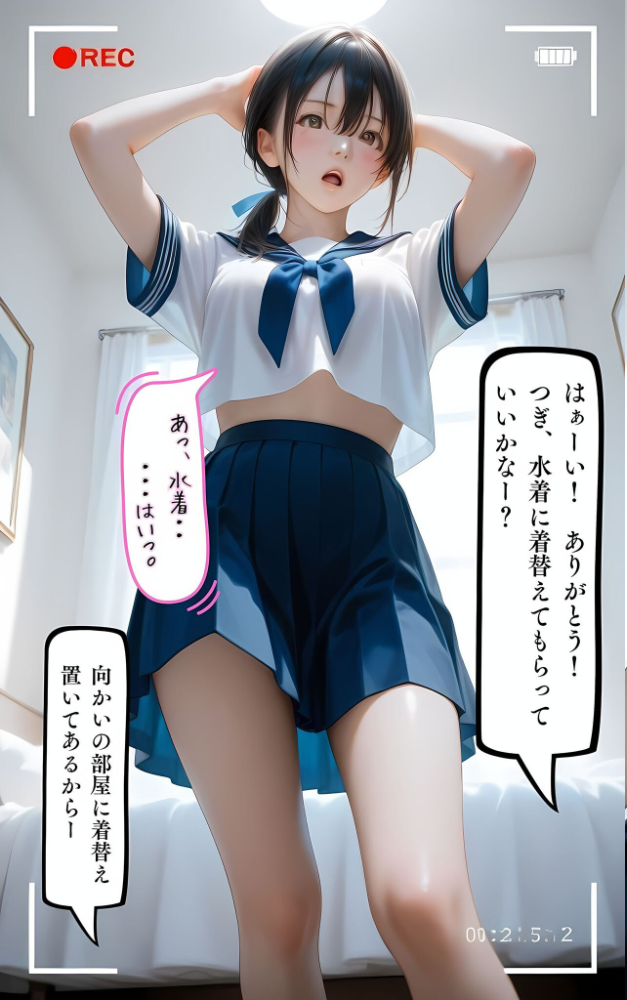 水着撮影会のはずが、いつのまにかおぢさんち〇ぽに沼る話1 モザイク版 メコ神 あいラビ サンプル画像