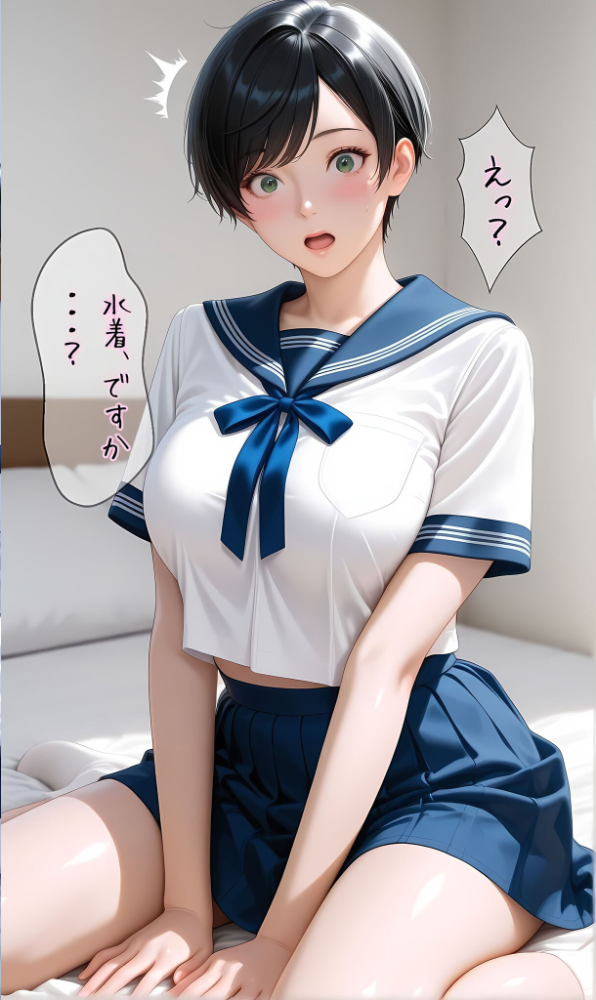 【純朴巨乳美●●パイ●リ編】水着撮影会のはずが、いつのまにかおぢさんち〇ぽに沼る話3 モザイク版 メコ神 あいラビ サンプル画像