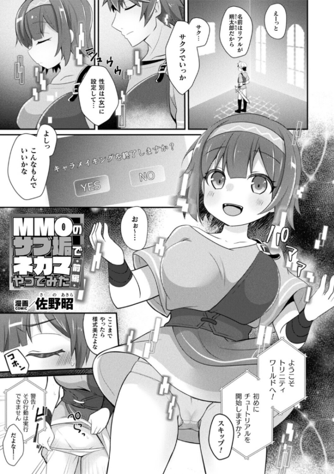 MMOのサブ垢でネカマやってみた 前編【単話】  佐野昭 サンプル画像