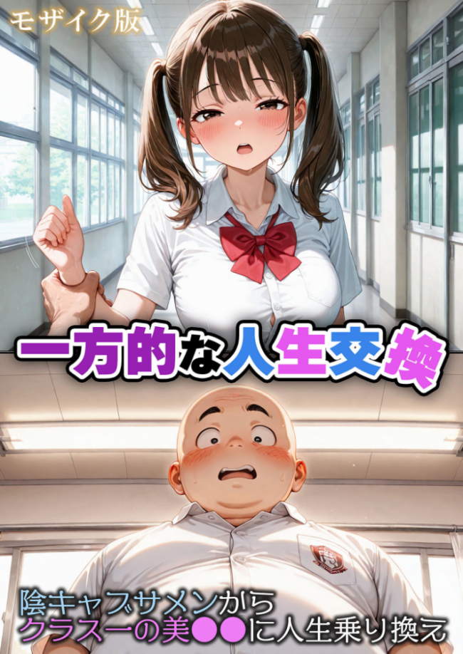 一方的な人生交換〜陰キャブサメンから クラス一の美●●に人生乗り換え〜 モザイク版 性転の空 あいラビ サンプル画像