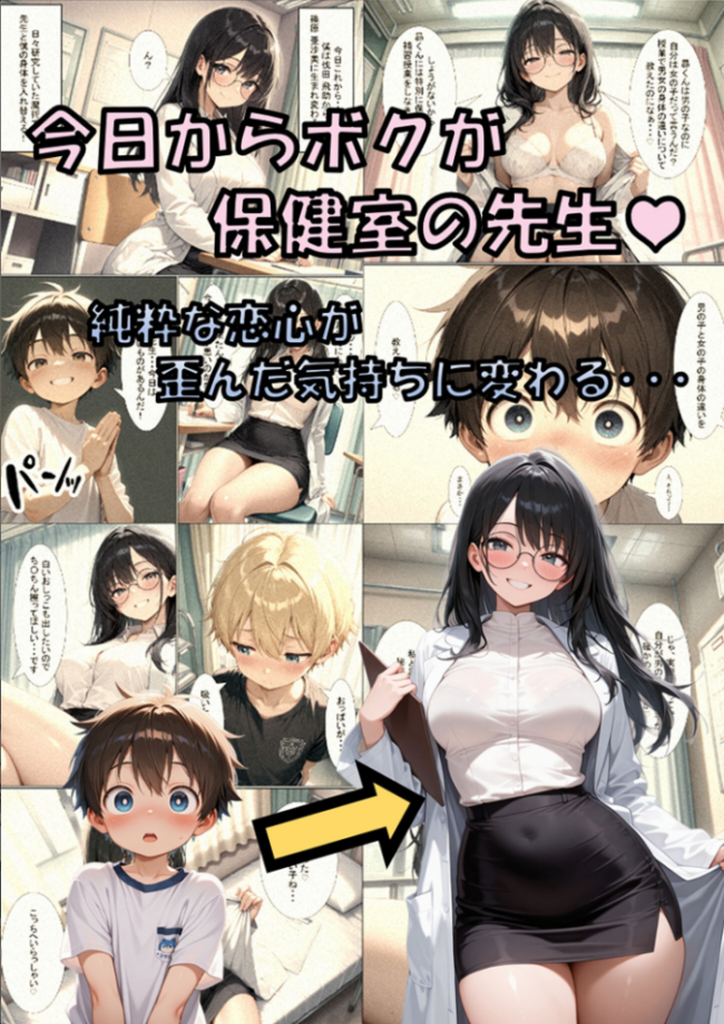 今日からボクが保健室の●●(ハート) 〜純粋な恋心が歪んだ気持ちに変わる…〜 モザイク版 性転の空 あいラビ サンプル画像