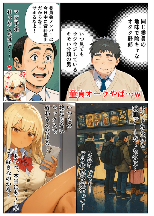 陰キャのデカチ●がバレた日〜ナメてたオタクは規格外チ●ポ〜 モザイク版 おなかいっぱい あいラビ サンプル画像