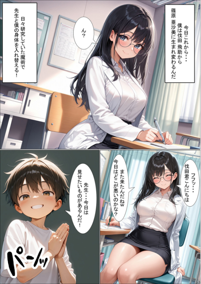 今日からボクが保健室の●●(ハート) 〜純粋な恋心が歪んだ気持ちに変わる…〜 モザイク版 性転の空 あいラビ サンプル画像