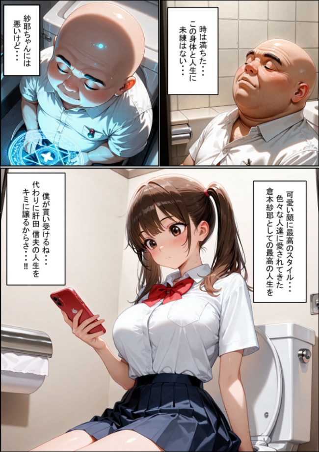一方的な人生交換〜陰キャブサメンから クラス一の美●●に人生乗り換え〜 モザイク版 性転の空 あいラビ サンプル画像