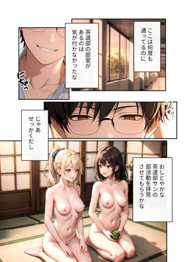 陰キャの僕、透視の力を手に入れる。第十八話 〜慎ましやかな茶道部長のふしだらな爆乳〜 モザイク版 いんちゃるの サンプル画像