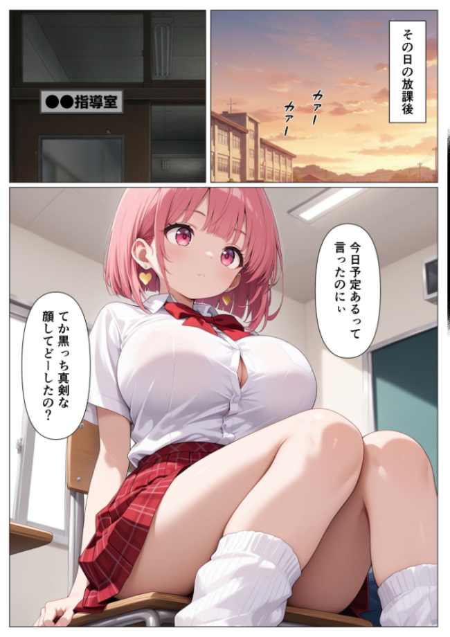 指導部屋は問題児エロかわギャルとのイチャラブ部屋になりました モザイク版 かのん絵師 あいラビ サンプル画像