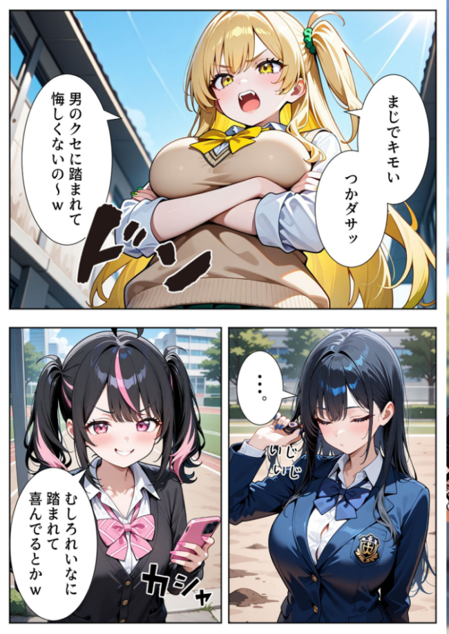 いじめられてた陰キャのボクが生意気チビギャルに中●し報復した話〜桃瀬愛羅 裏垢編〜 モザイク版  ぱにぱに あいラビ サンプル画像