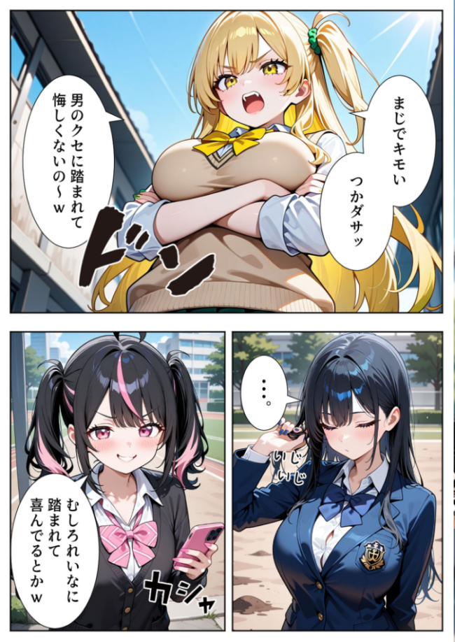 いじめられてた陰キャのボクがカーストトップギャルに中●し報復した話〜南条れいな 裏切り編〜 モザイク版 エロ漫画 サンプル画像