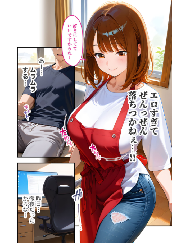 家性婦の御手洗さんは竿のお片付けまでしてくれる 〜爆乳・爆尻持ちのド変態シゴデキ美女〜 モザイク版 エロ漫画 サンプル画像
