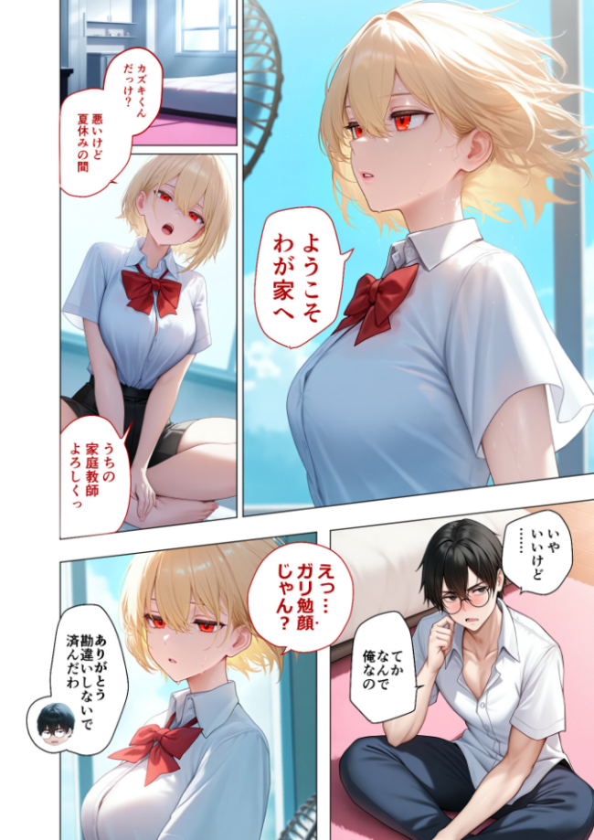 【合冊版】真夏のビッチな姉妹ハーレム 〜オ○ニー中毒ギャル達の家庭教師になった俺〜 第1巻 FANZA限定版 ガムイチ サンプル画像